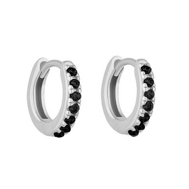 Aros Mini Black Plata - 7mm