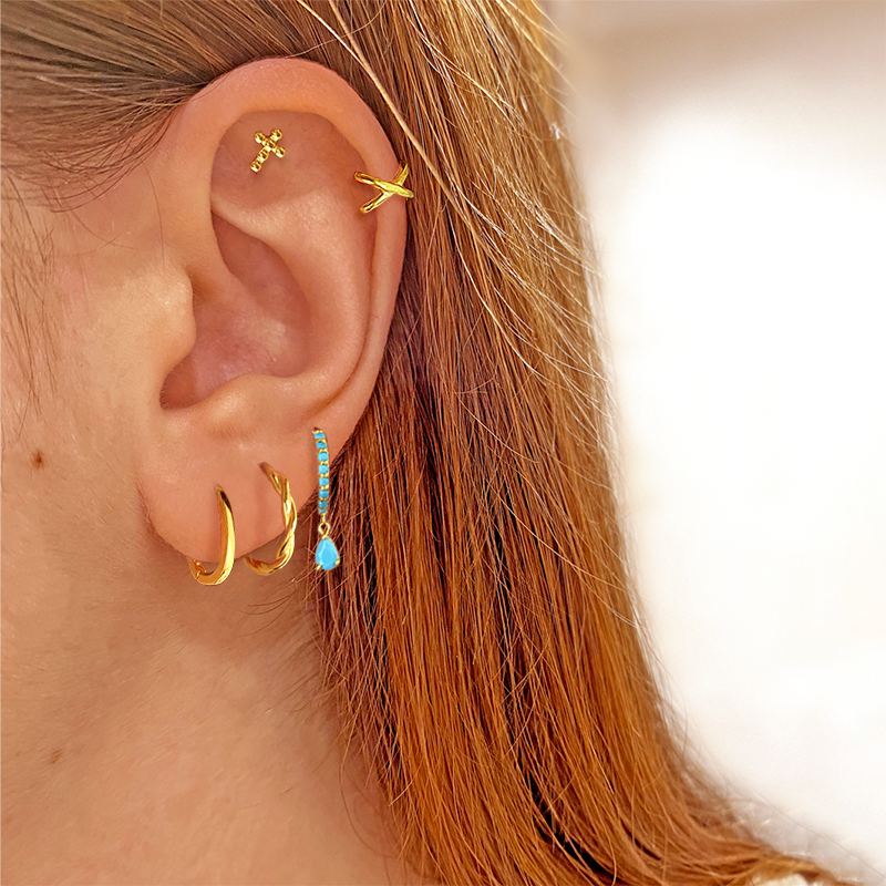 Ayla Turquoise Gold Earrings