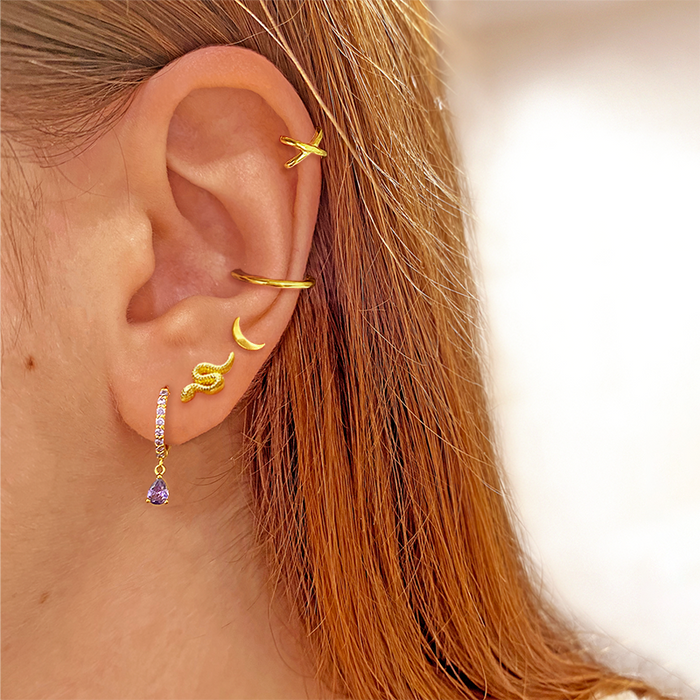Ayla Lilac Silver Hoops