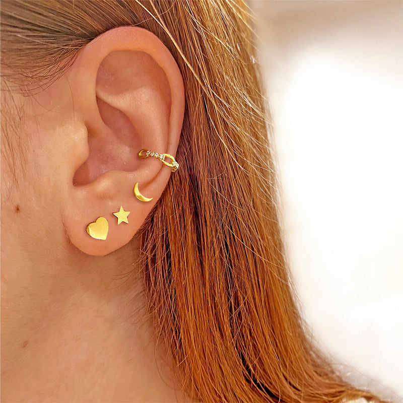 Gold Moon Earring