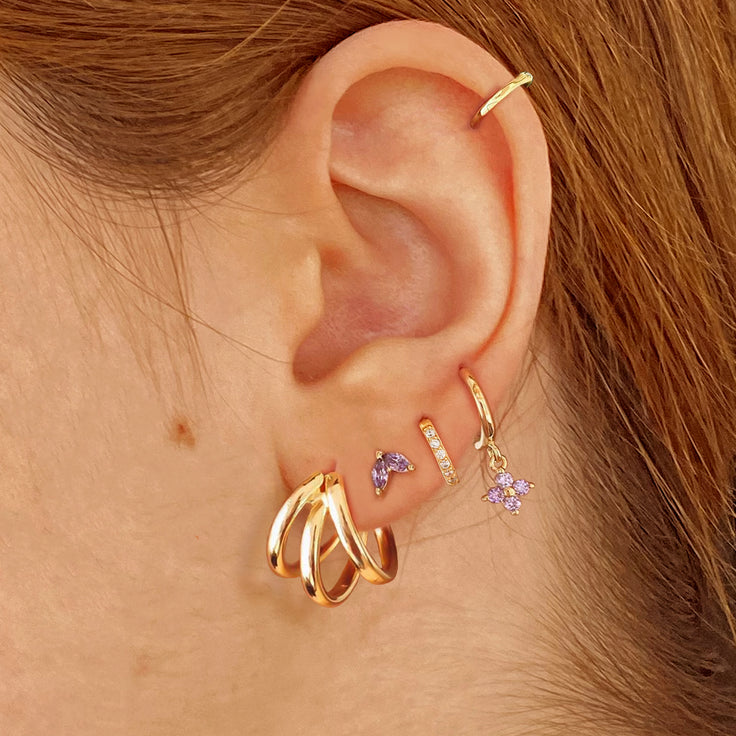 Triple Gold Hoops 