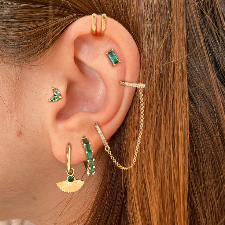 Rhine Green Gold Hoops 