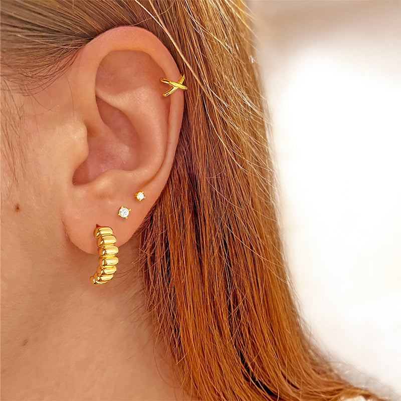 Gold Glitter Earring
