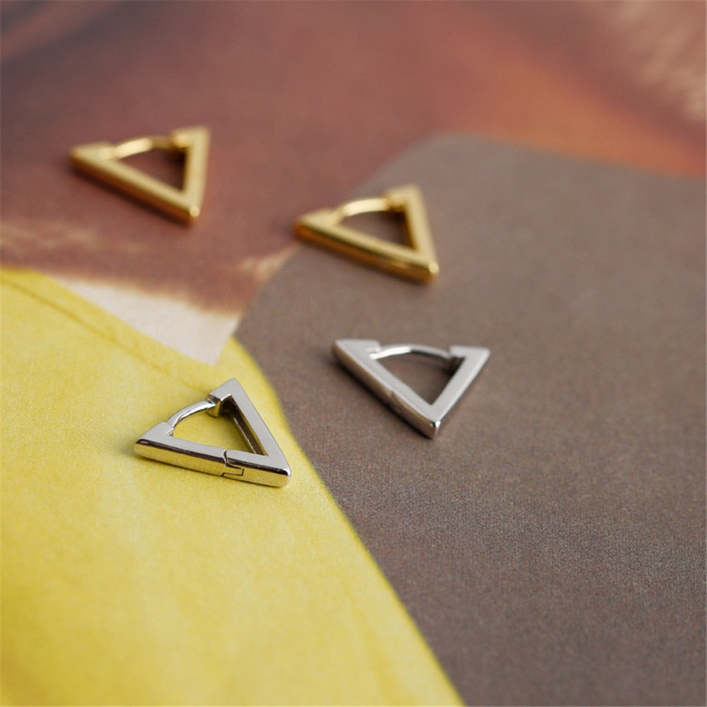 Silver Triangle Earrings 