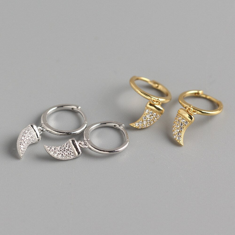 Silver Horn Earrings 