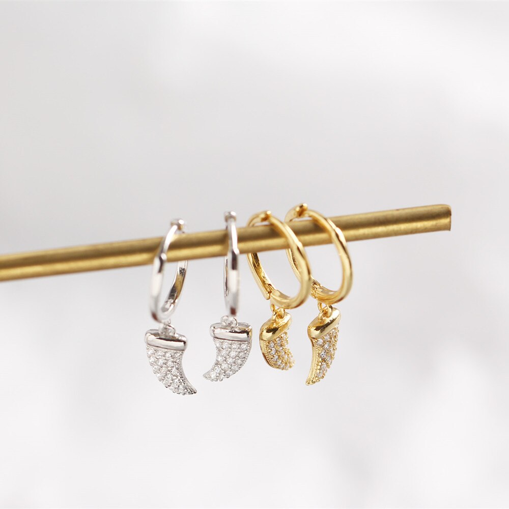 Gold Horn Earrings 