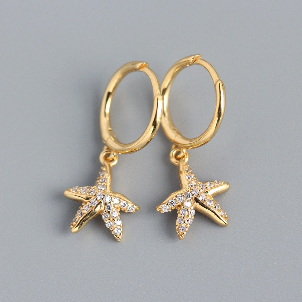 Gold Starfish Earrings 