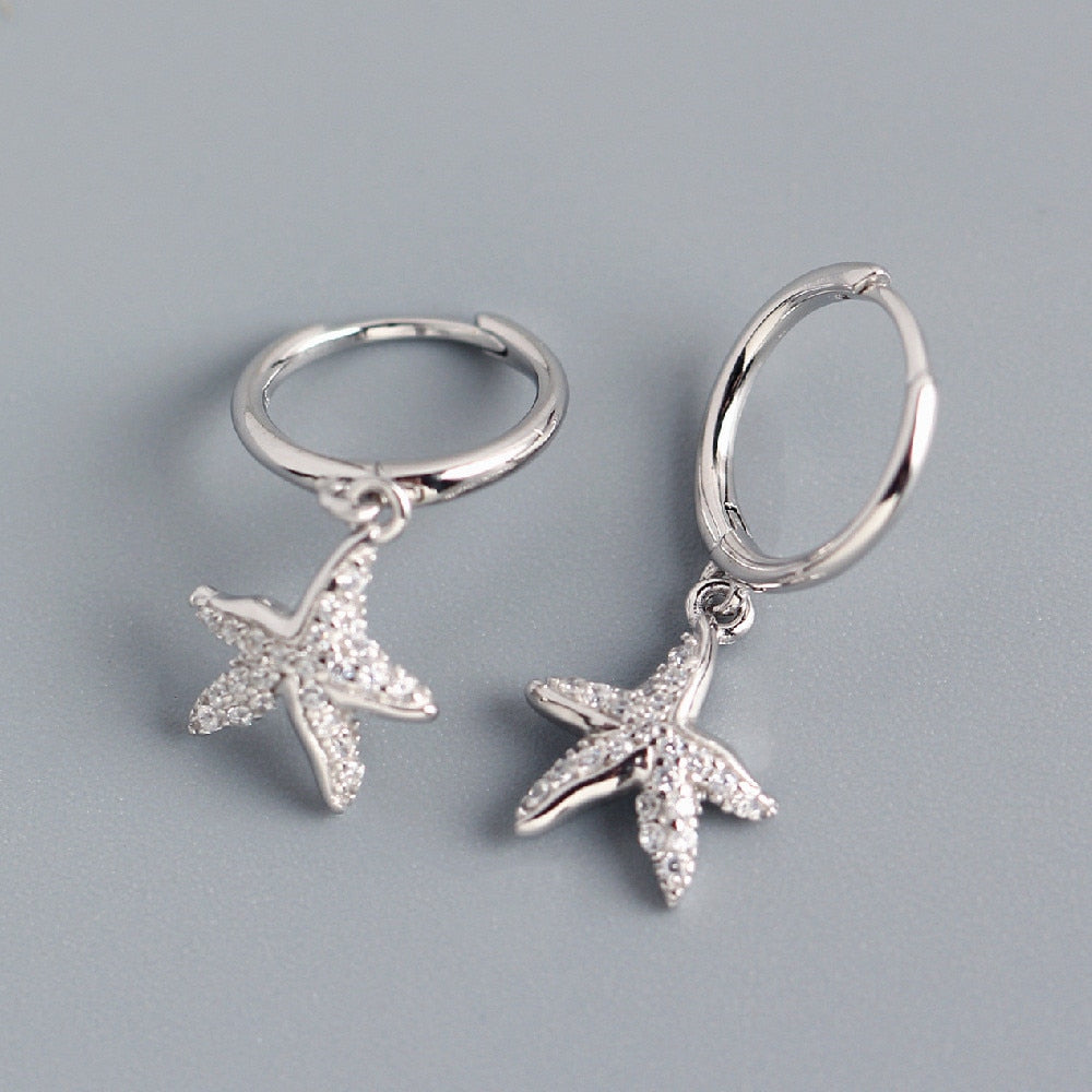 Silver Starfish Earrings 