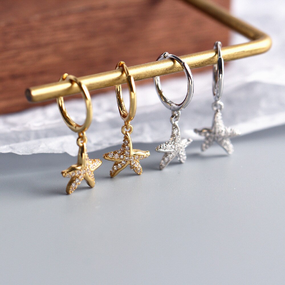 Silver Starfish Earrings 