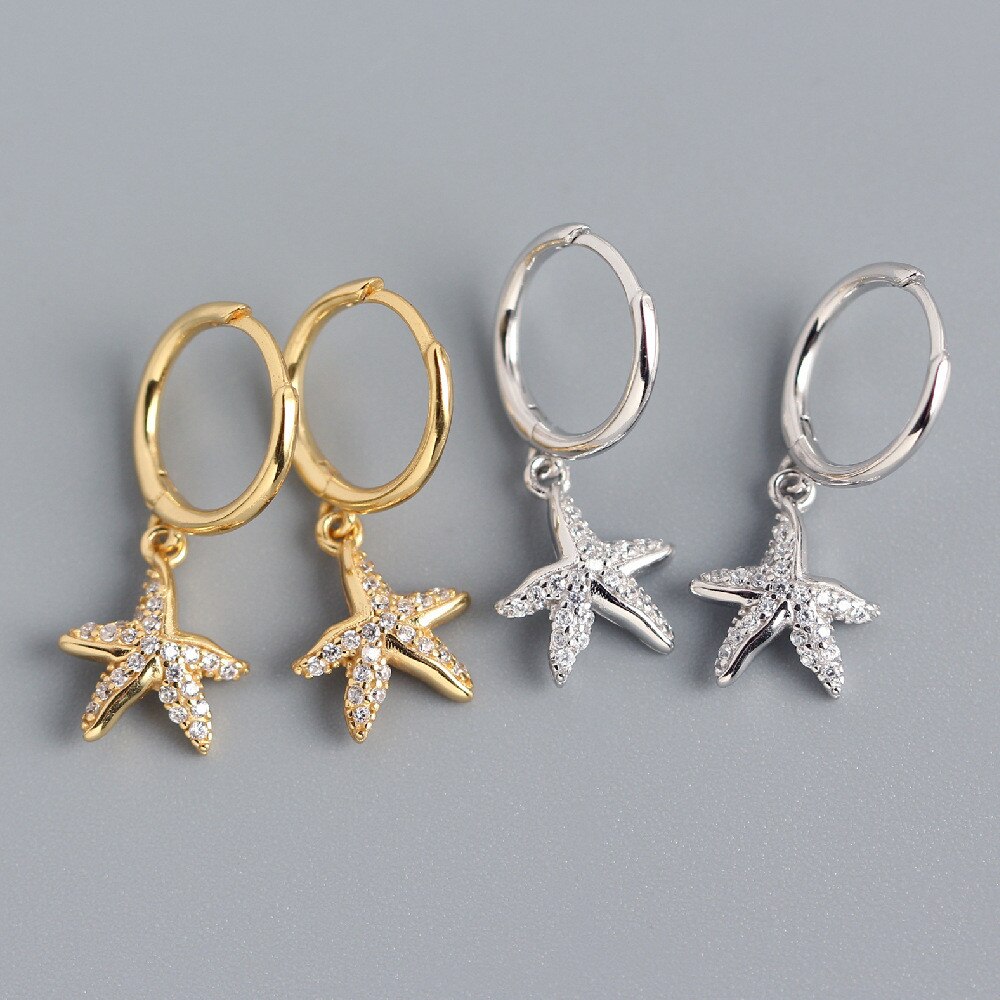 Silver Starfish Earrings 