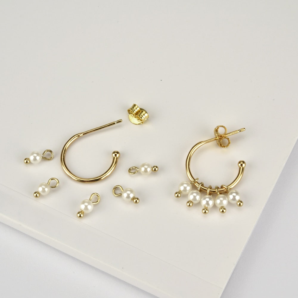 White Candy Gold Earrings 