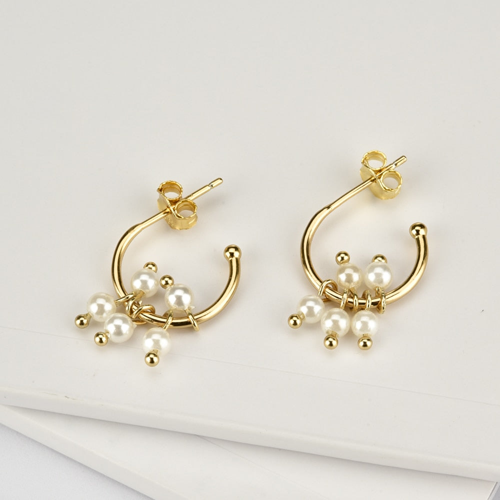 White Candy Gold Earrings 