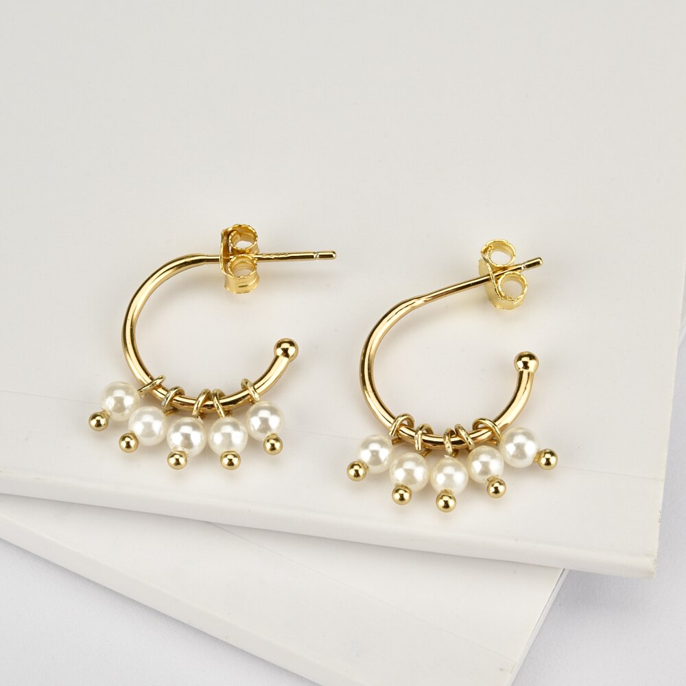 White Candy Gold Earrings 