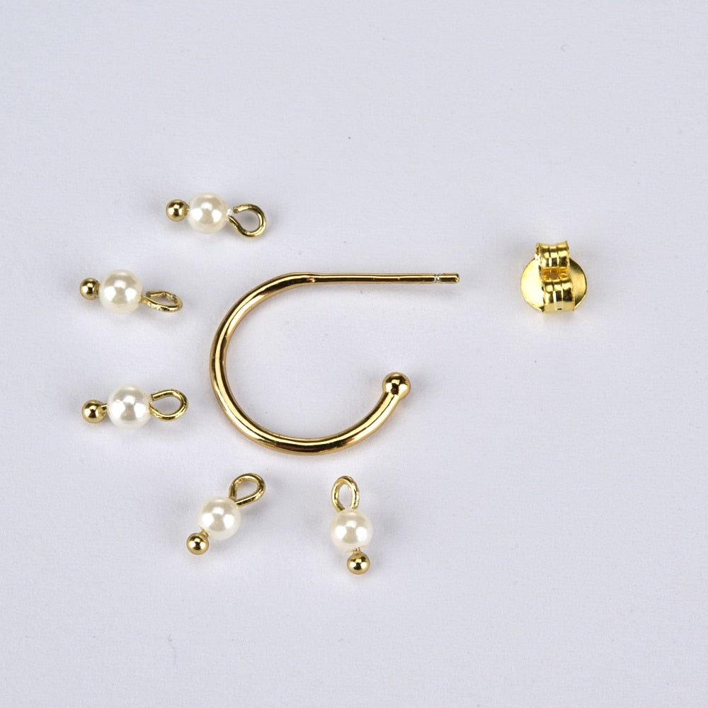 White Candy Gold Earrings 