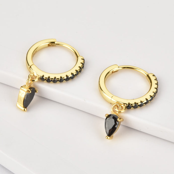 Orecchini Black Drop Oro