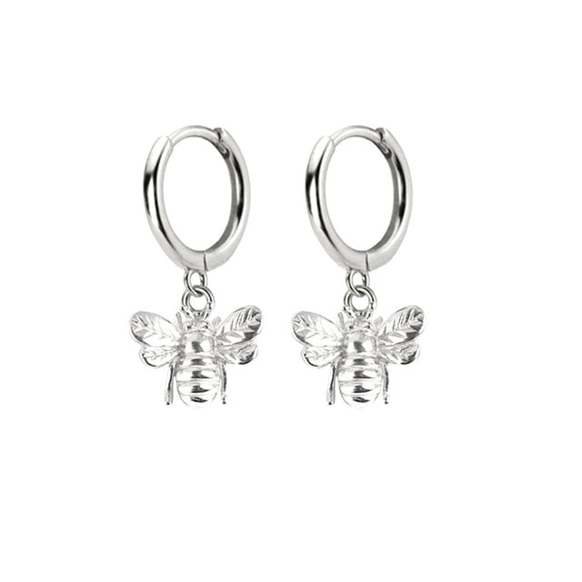 Silver Bee Earrings 