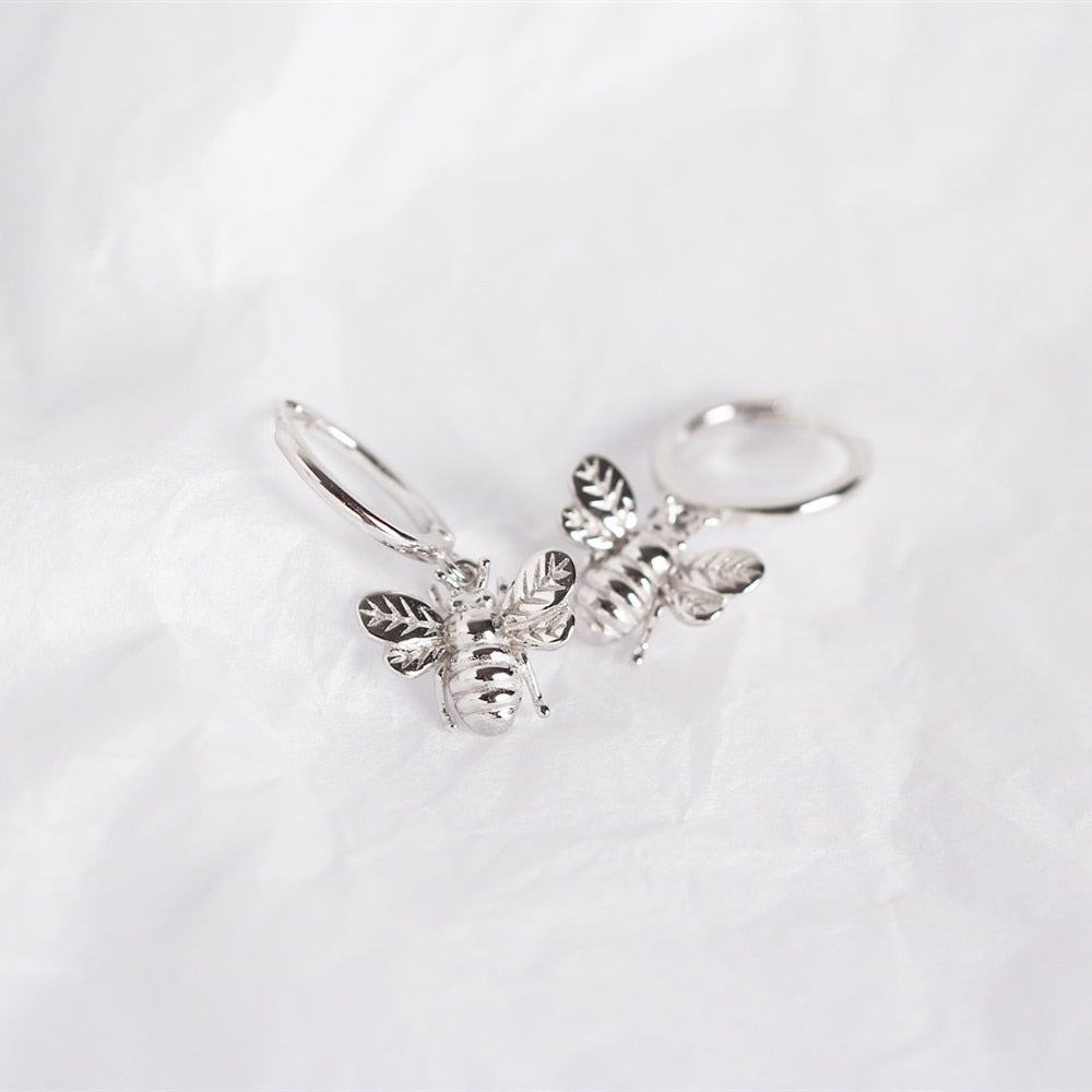 Silver Bee Earrings 