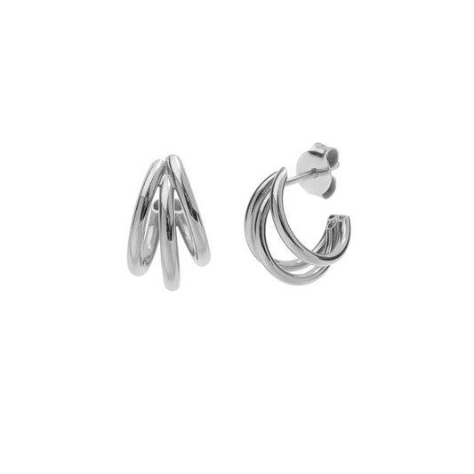 Silver triple earrings 