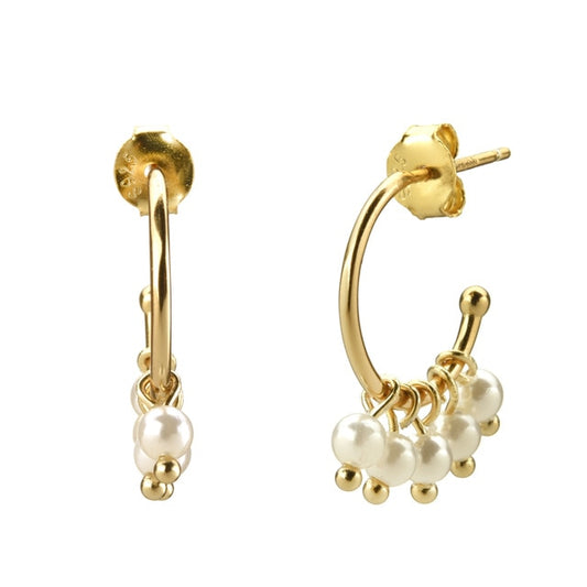 White Candy Gold Earrings 