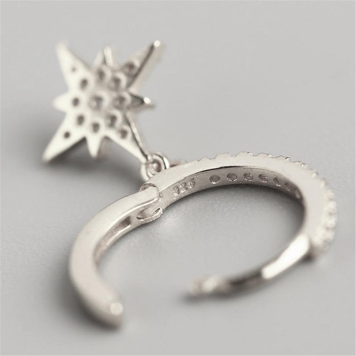Shiny Mystic Silver Hoops 