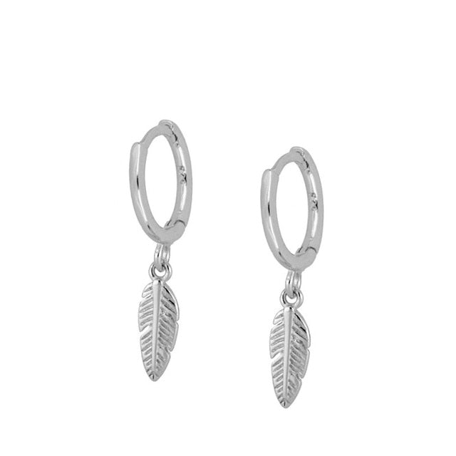 Silver Feather Earrings 