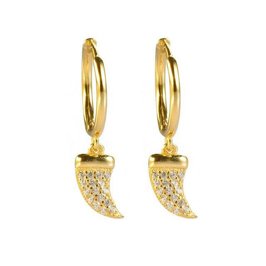 Gold Horn Earrings 