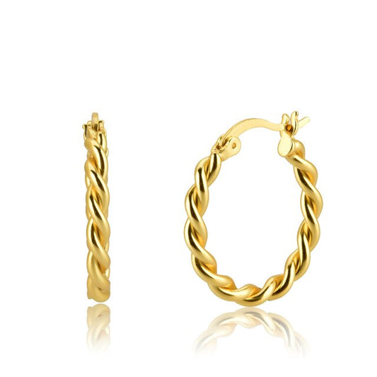 Gold Braided Hoops 