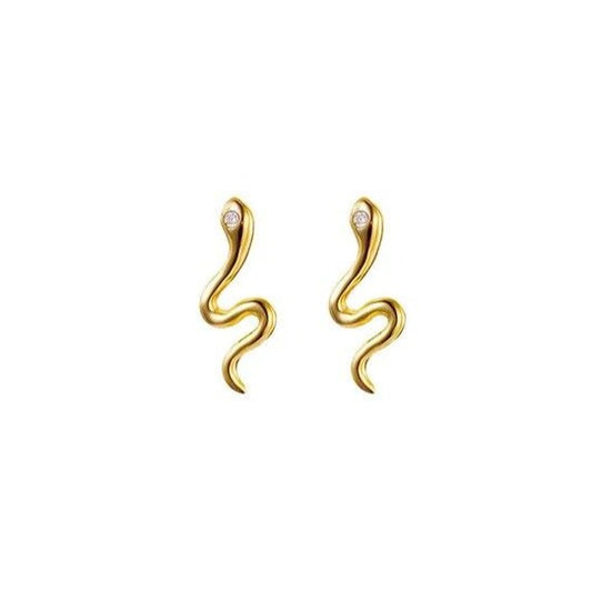 Snaky Gold Earrings 