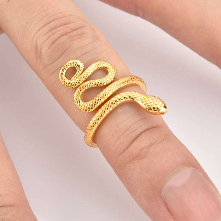 Big Snake Gold Ring 
