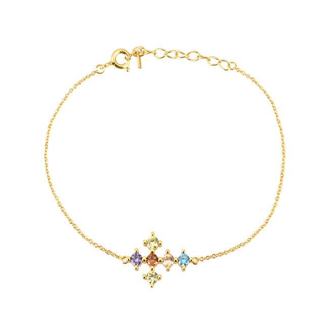 Colorful Cross Gold Bracelet 