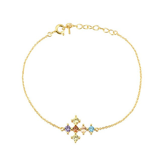 Colorful Cross Gold Bracelet 