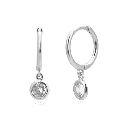 Silver Minimal Drop Earrings 