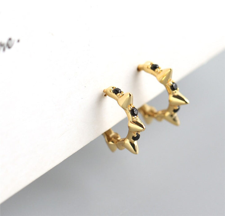 Aros Black Pinchos Oro