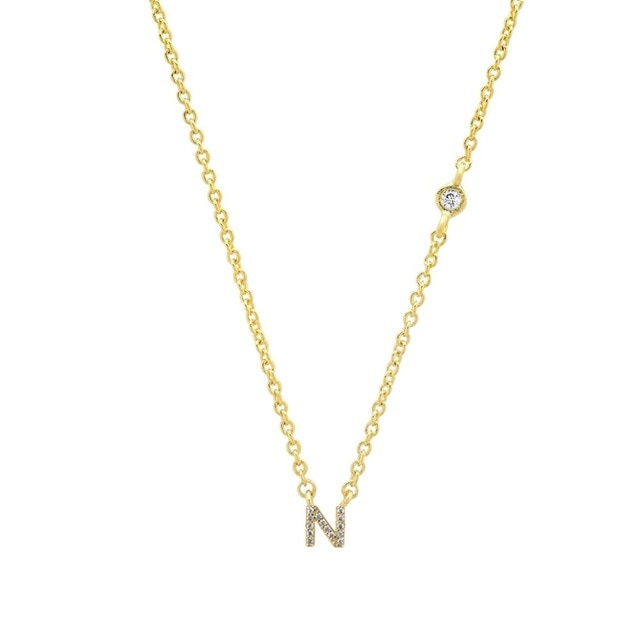 Gold Initial Shiny Necklace 