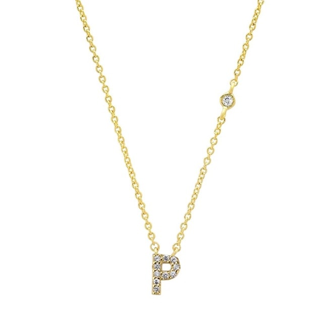 Gold Initial Shiny Necklace 