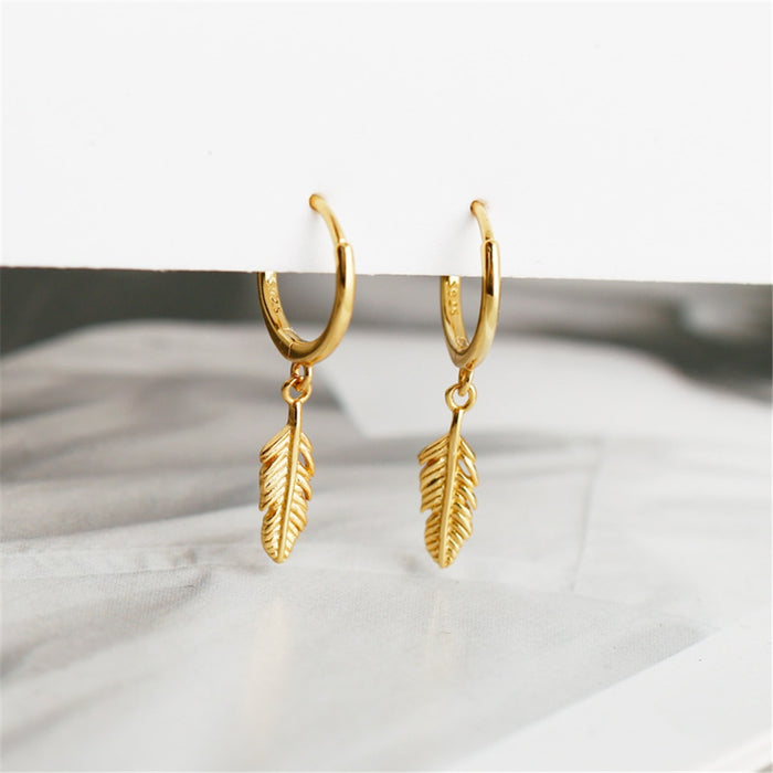 Aros Plumas Plata
