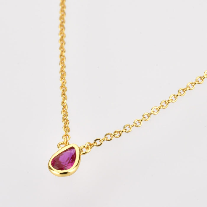 Pink Teardrop Necklace 
