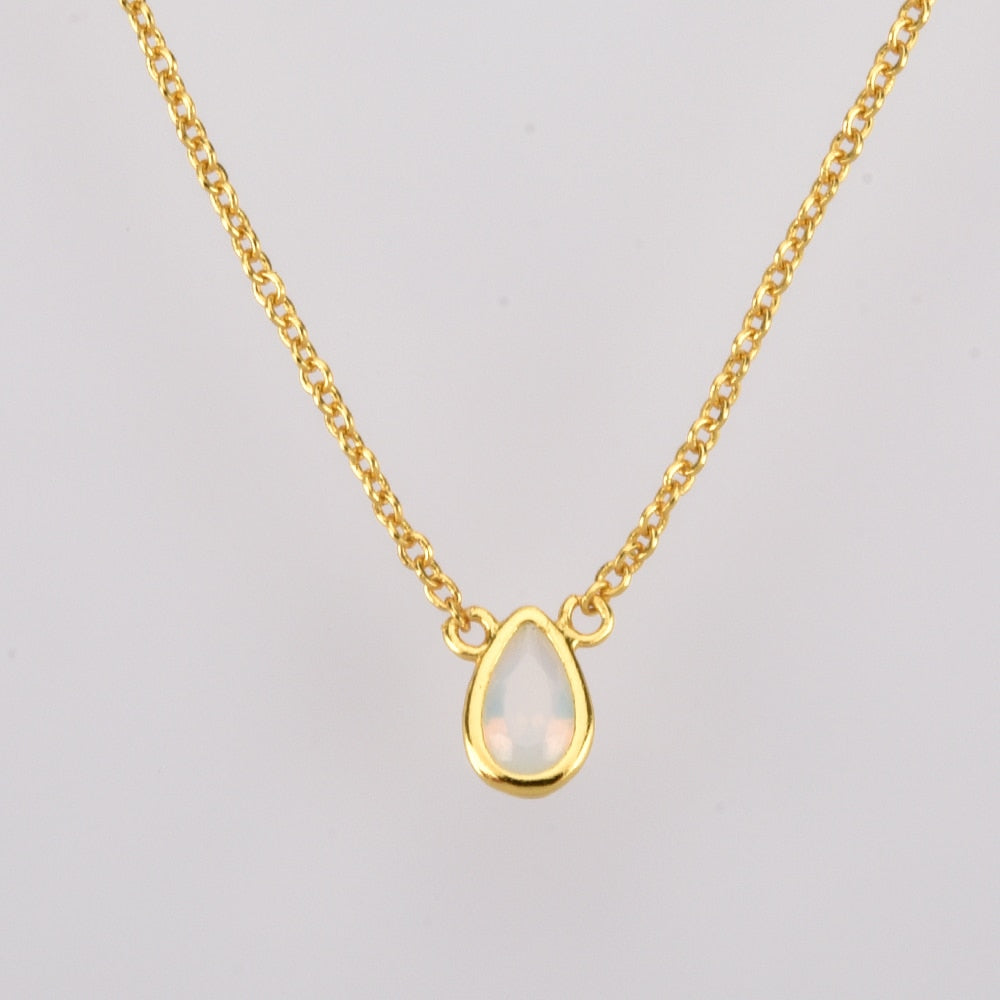 Opal Teardrop Necklace 