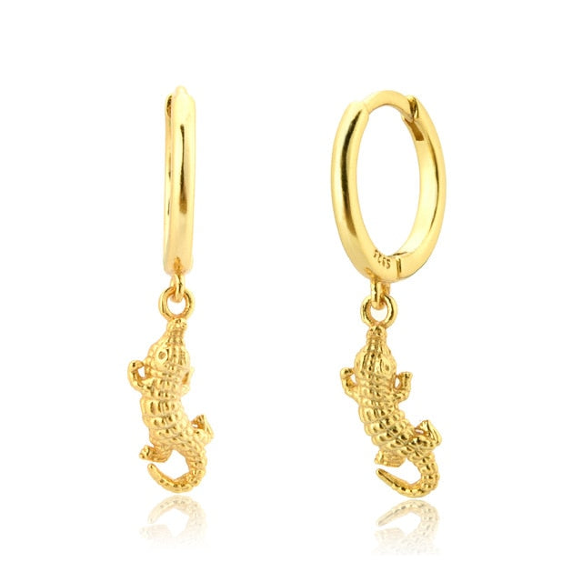 Crocodile Gold Earrings 