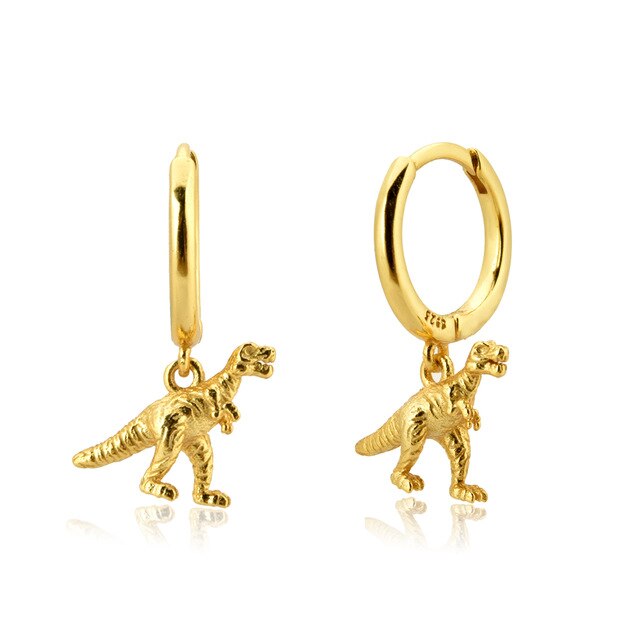 Gold T-Rex Hoops 