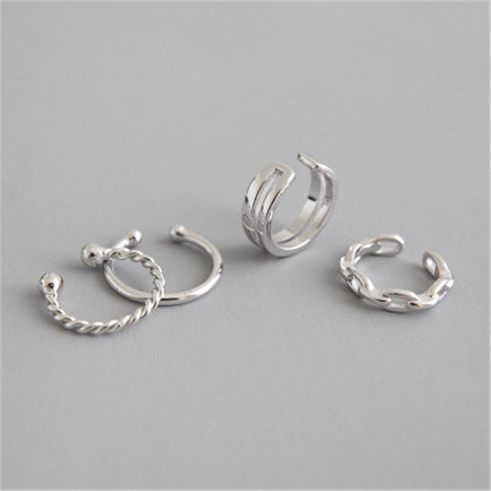 Ear Cuff Curly Plata