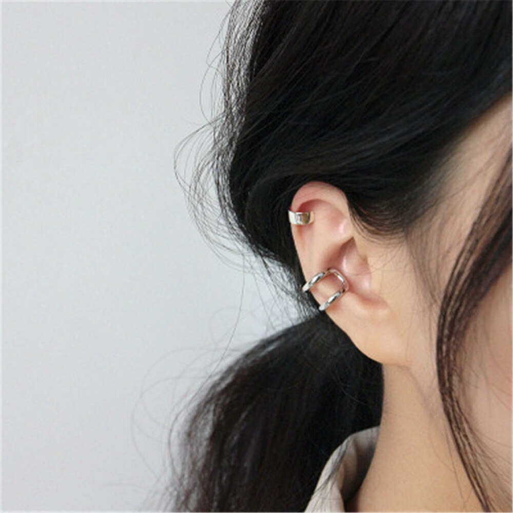 Ear Cuff Double Plata