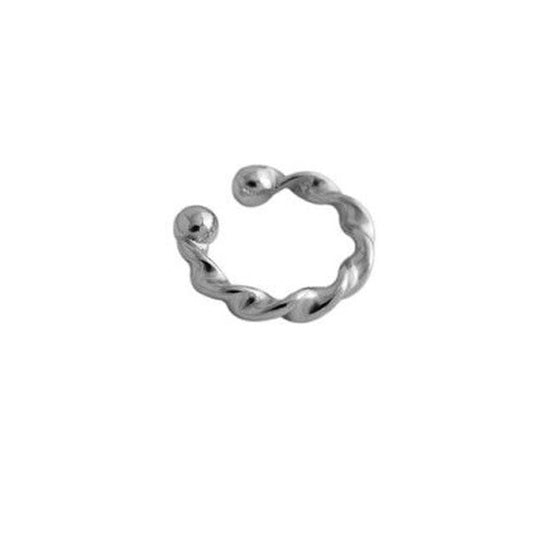 Silver Curly Ear Cuff 