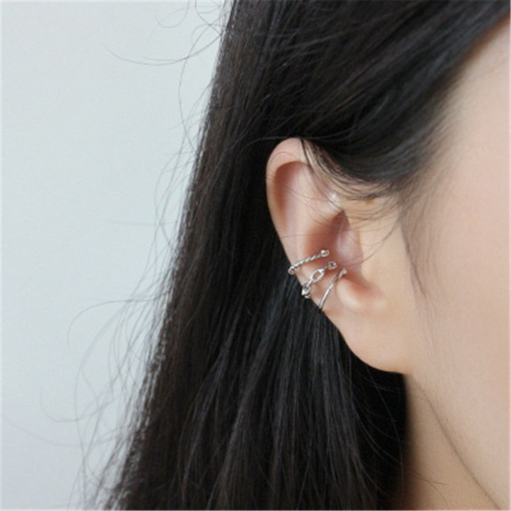 Ear Cuff Chain Plata