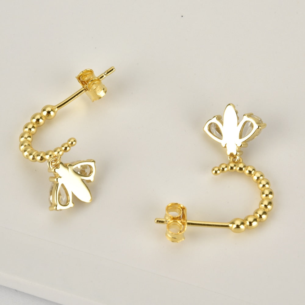 Gold Bee Hoops 