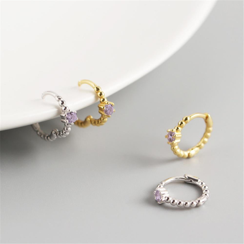 Silver Lilac Hoops 