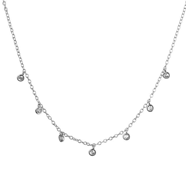 White Zirconia Silver Necklace 