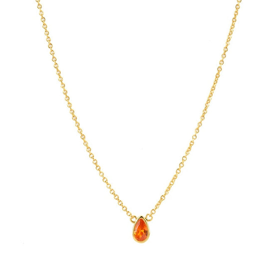 Orange Teardrop Necklace 