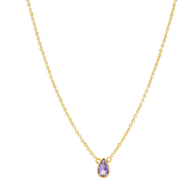 Lilac Teardrop Necklace 