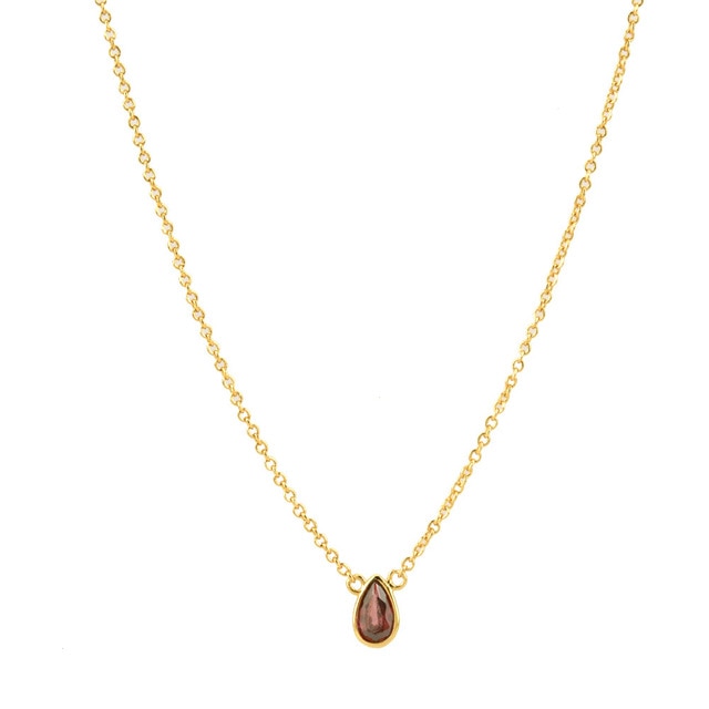 Rhodolite Teardrop Necklace 